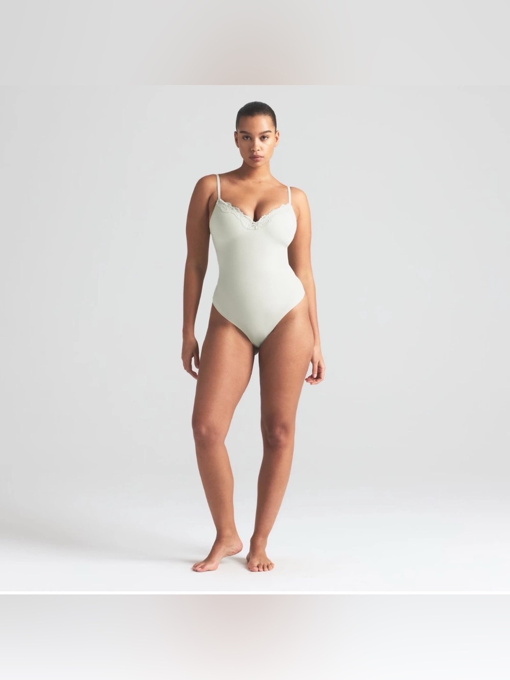 Skims Fits Everybody Lace Push Up Thong Bodysuit in Spearmint Size 3x @
